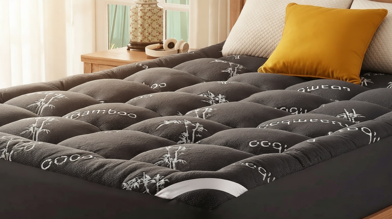 BEDLORE Queen Mattress Topper Viscose Derived from Bamboo, Thick Pillow Top Mattress Pad with Stretchable Pockets for 6-18 inches Mattress, Soft Mattress Topper for Back Pain Relief(Dark Gray) OEKO-TEX STANDARD 100