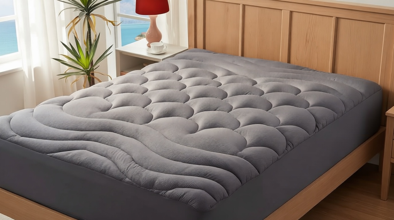 ELVEN HOME King Mattress Pad for Back & Hip Pain Relief, Pillow Top Cooling Bed Topper Quilted Fitted, Hotel Quality Deep Pocket Soft King Mattress Protector Cover Washable (78x80 inch, Grey)