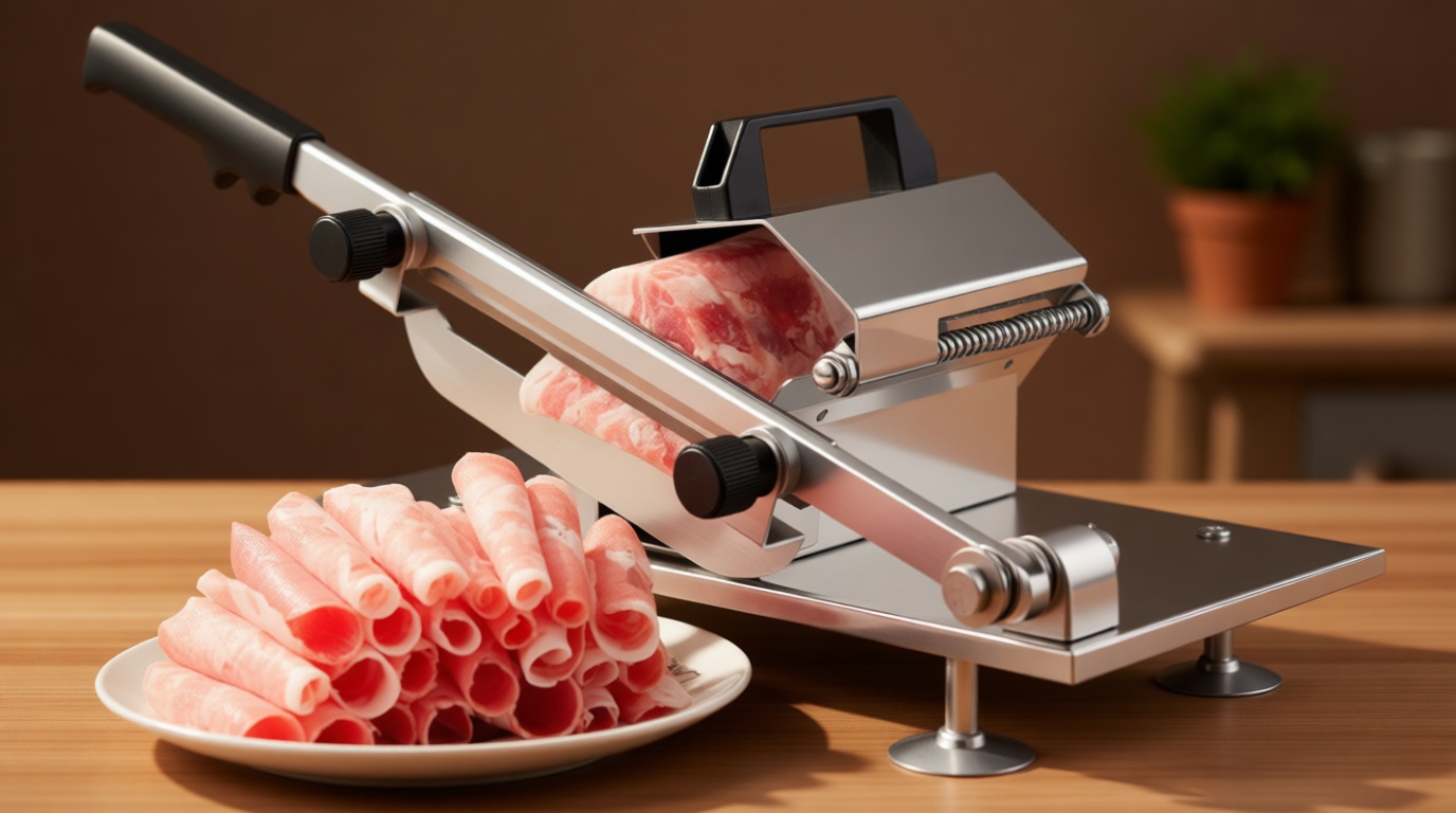 Manual Frozen Meat Slicer, befen Upgraded Stainless Steel Meat Cutter Beef Mutton Roll for Hot Pot KBBQ Food Slicer Slicing Machine for Home Cooking of Hot Pot Shabu Shabu BBQ