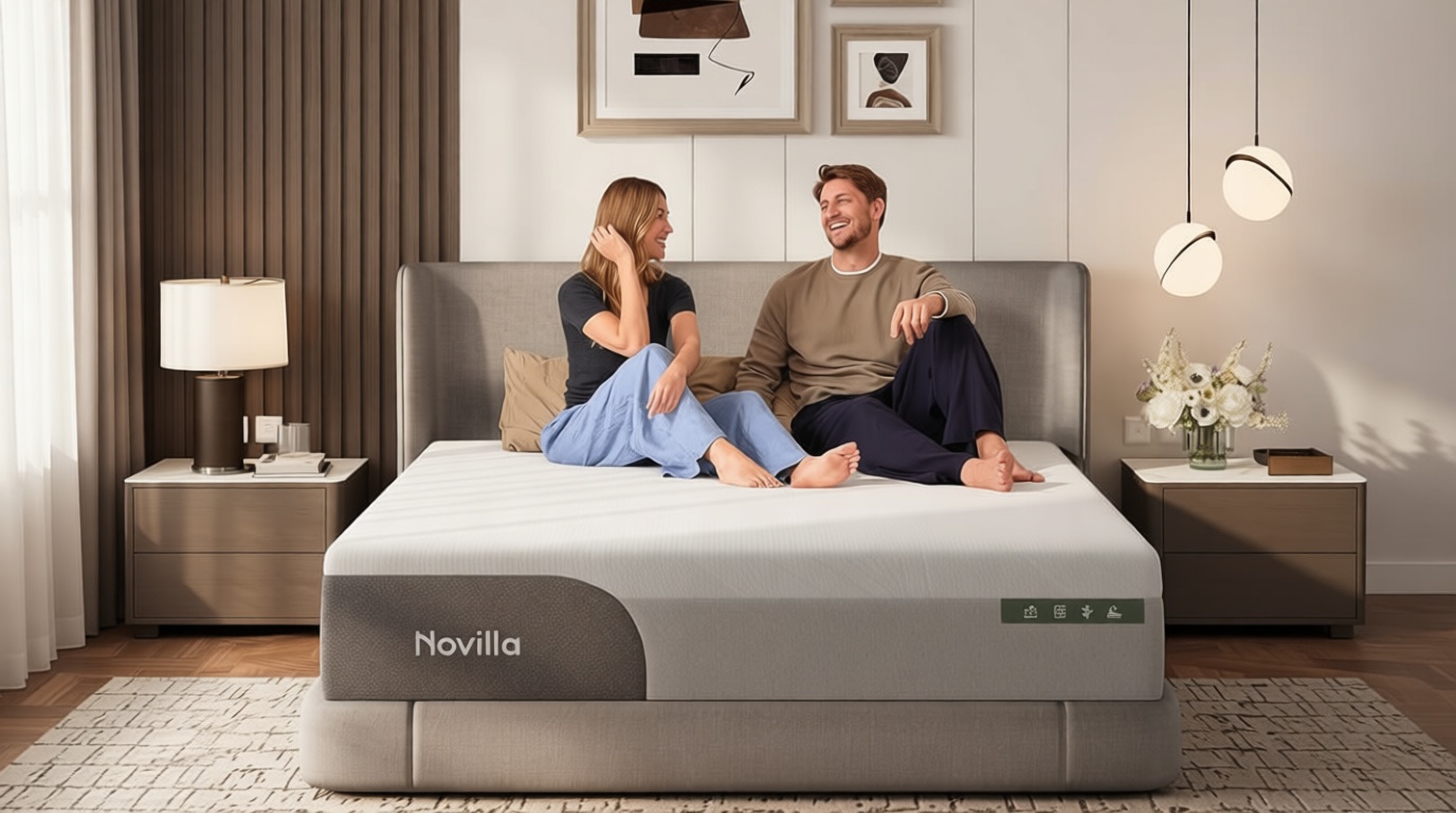 Novilla Queen Mattress 14 Inch, Gel-Infused Bliss Cooling Queen Memory Foam Mattress in a Box with Cool-Touch Nylon Cover, Pain Relief & Spinal Support with CertiPUR-US Certified Foam OEKO-TEX STANDARD 100