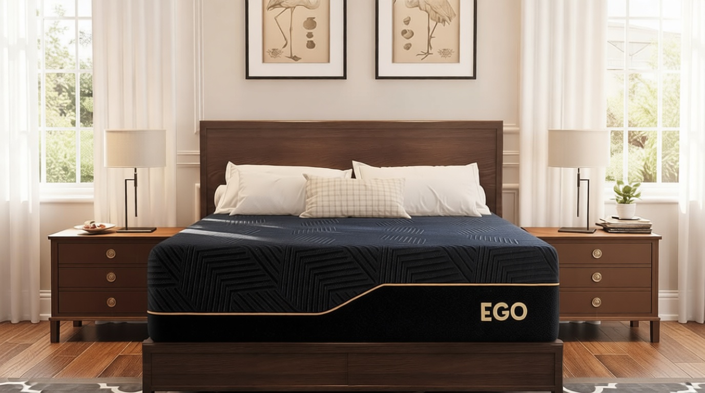 EGOHOME 14 inch Firm King Mattress, Memory Foam Mattress with Cooling Cover, Bed in a Box, CertiPUR-US Certified, Breathable and Supportive, Made in USA, 76''x80''x14'' Black OEKO-TEX STANDARD 100