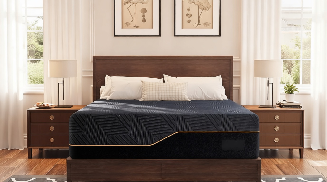 EGOHOME 14 inch Firm Queen Mattress, Memory Foam Mattress with Cooling Cover, Bed in a Box, CertiPUR-US Certified, Breathable and Supportive, Made in USA, 60''x80''x14'' Black OEKO-TEX STANDARD 100