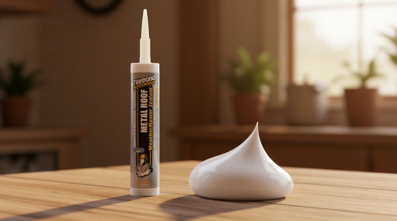 Titebond WeatherMaster Metal Roof Sealant, White – Premium Polymer Caulk for Aluminum, Copper, Galvanized Steel & Coated Metals, UV-Resistant – 61031, 9.5 Oz. Cartridge