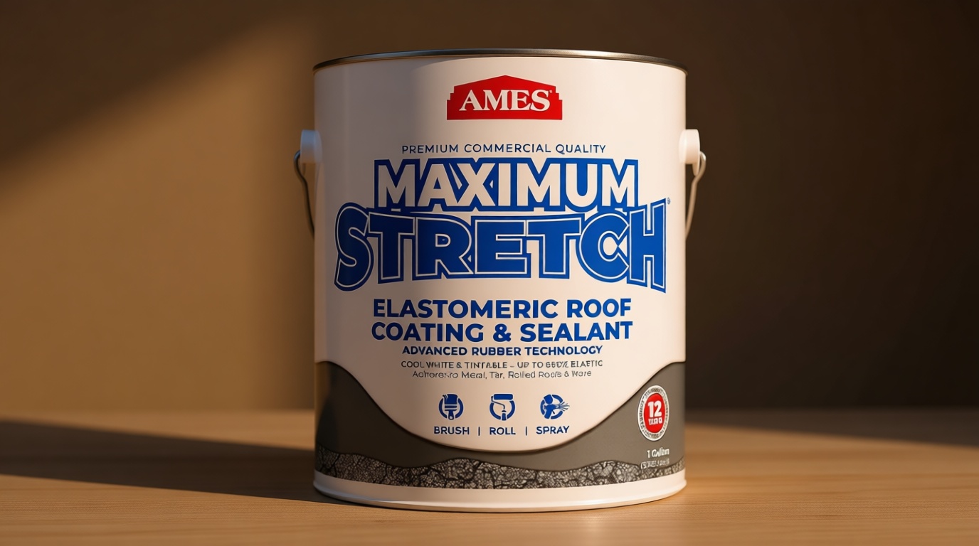 AMES RESEARCH LABORATORIES MSS1 Maximum Stretch Roof Coating, 1 Gallon, White