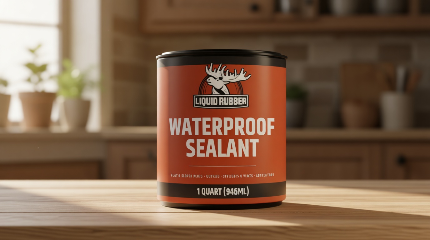Liquid Rubber Waterproof Sealant – DIY Leak Repair Coating for Flat, Metal & Low Slope Roofs, Foundations, Gutters & More – Flexible Protective Membrane - Black - 1 Quart