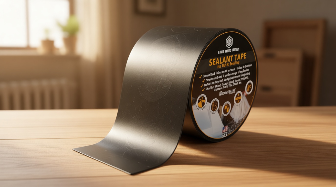 HSS Sealant Tape with MicroSealant - Waterproof Commercial Roofing Tape for Roof and RV Repair - UV- & Weatherproof - Black - 2 inch x 25 feet