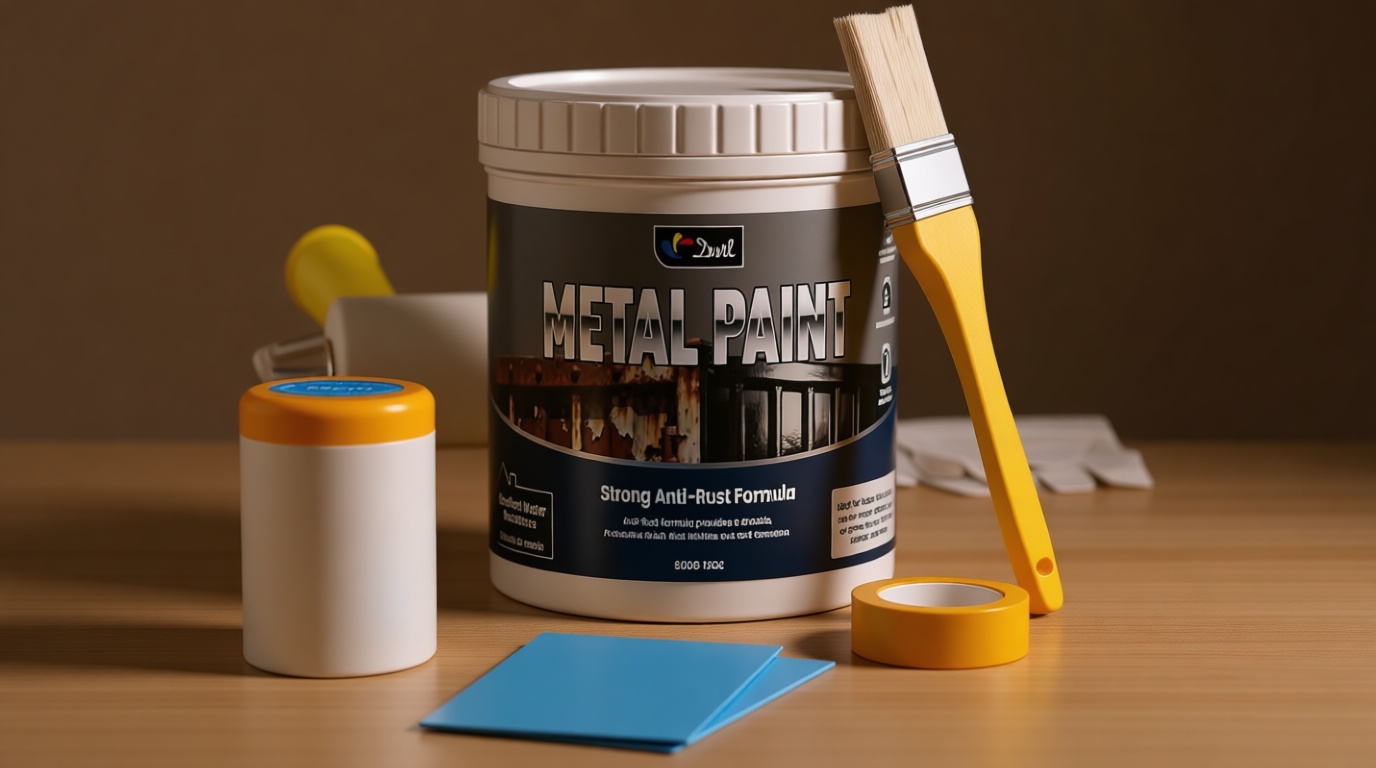 Metal Paint - Waterpoof Anti Rust Preventative - Black Paint for Metal - Door/Outdoor - Direct to Gate, Furniture, Fence, Railing, Craft and More, 25-30sq.ft, 16oz