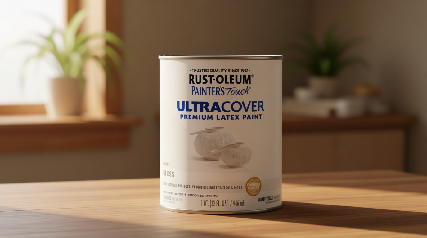 Rust-Oleum 1992502 Painter's Touch Latex Paint, Gloss White 32 Fl Oz, 1 Quarts (Pack of 1)