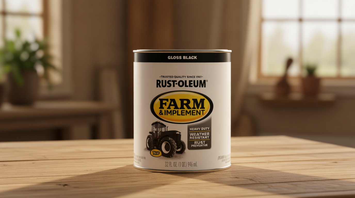 Rust-Oleum 280104 Farm & Implement Enamel Paint, Quart, Gloss Black, (Pack of 1)