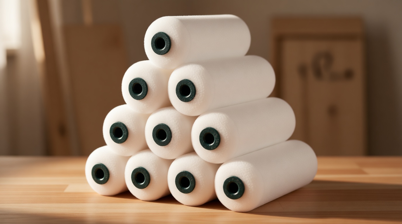 Foam Paint Roller Covers, Paint Roller 4 Inch, 10 Pack, Small Paint Roller, Mini Rollers for Painting, Foam Paint Roller Refills for Smooth Finishes on Walls, Cabinets, Doors