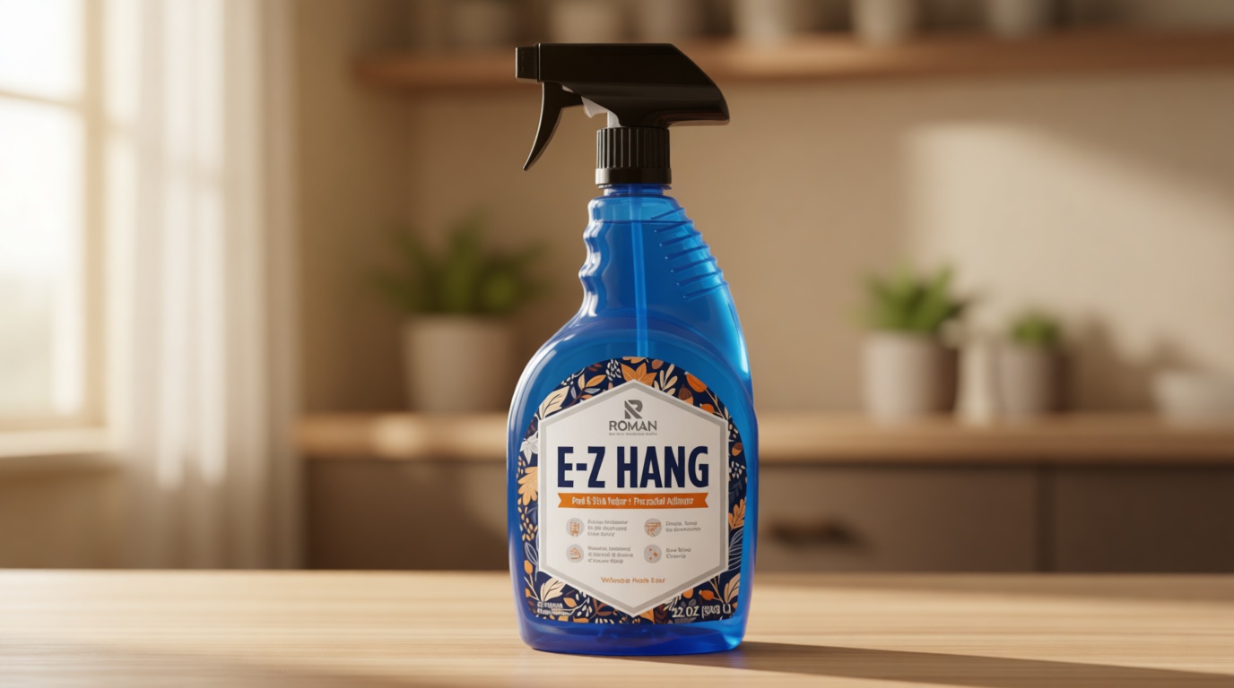 Roman’s E-Z Hang Peel & Stick Wallpaper Helper, Clear, Non-Staining, 32 Fluid Ounces
