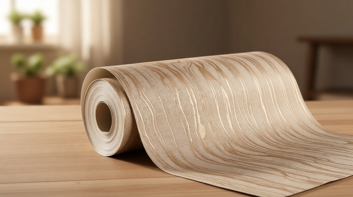 Gold Khaki Wood Peel and Stick Wallpaper Stripe, 20.8" x 118" (53cm x300cm), Removable, Self-Adhesive, 3D, Modern, Rustic, Industrial, Bathroom, Bedroom, Decorating