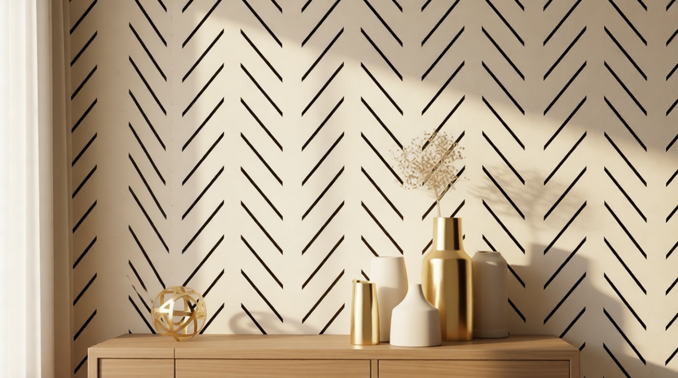 Erfoni Black and White Peel and Stick Wallpaper Modern Herringbone Contact Paper Bathroom 17.7inch x 118.1inch Geometric Removable Wallpaper Peel and Stick Self Adhesive Contact Paper for Accent Wall