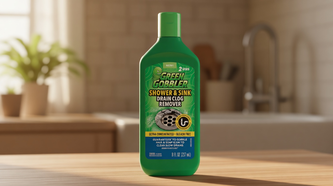 Green Gobbler Ultra Concentrated Drain Clog Remover & Cleaner | Powerful Hair, Grease & Soap Dissolver for Bathroom, Kitchen, Shower, Sink & Toilet | Safe for Pipes & Septic Systems