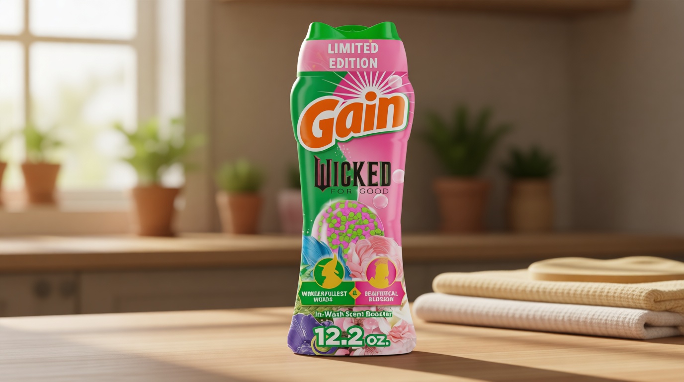 Gain In-Wash Laundry Scent Booster "Wicked: For Good" Limited Edition, Wonderfullest Woods & Beautifical Blossom, 12.2 oz, Fresh Extender + Odor Protection Laundry Beads