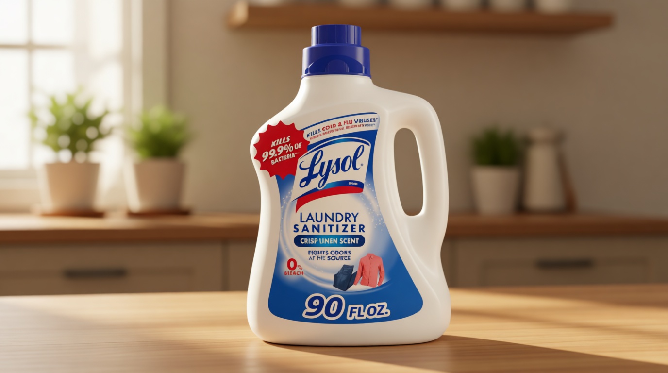 Lysol Laundry Sanitizer Additive, Bacteria-Causing Laundry Odor Eliminator, Detergent Additive, Crisp Linen, 90oz