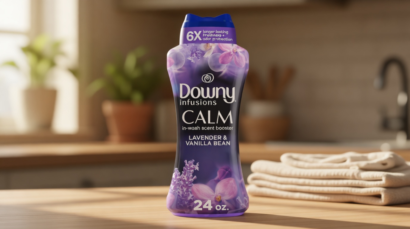 Downy Calm In Wash Laundry Scent Booster Beads, Soothing Lavender And Vanilla Bean Scent, 24.0 OZ, Laundry Scent Beads, Long Lasting Freshness