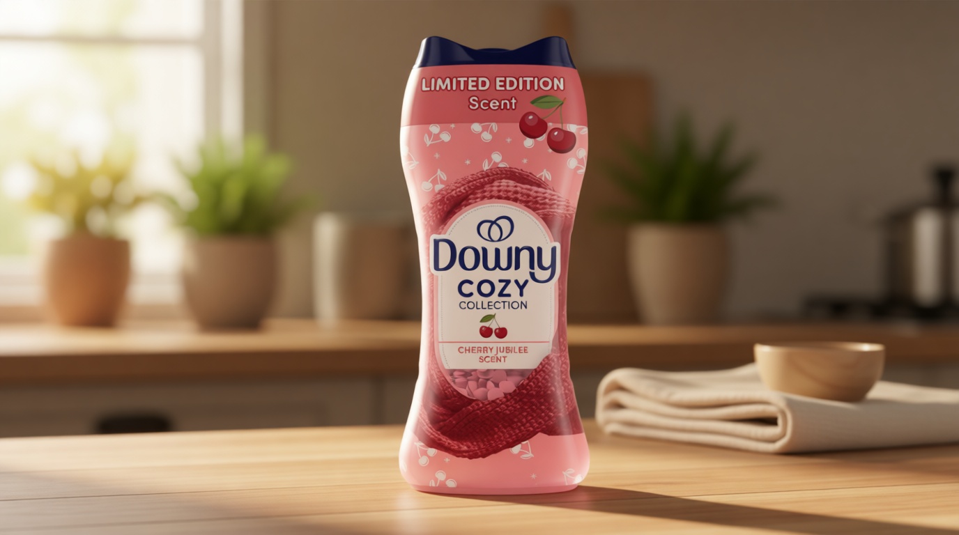 Downy Cozy Collection In-Wash Laundry Scent Booster Beads, Cherry Jubilee Scent, 7.8 oz, Limited Edition Laundry Beads