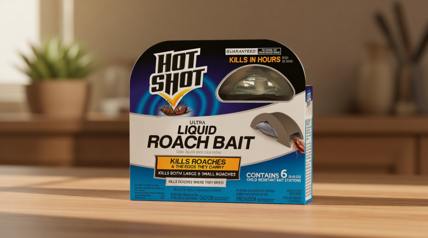 Hot Shot Ultra Liquid Roach Bait 6 Count, Kills In Hours, 1 Pack