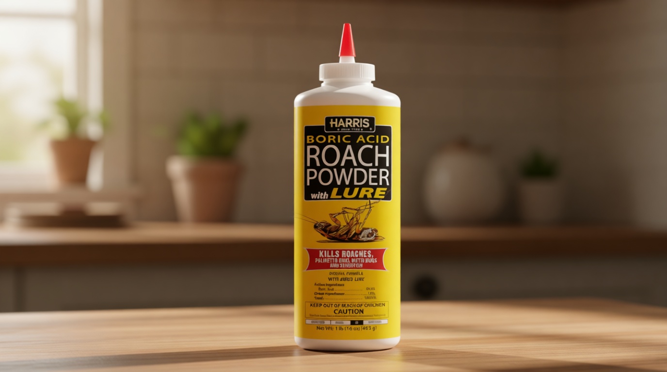 HARRIS Boric Acid Roach and Silverfish Killer Powder w/Lure for Insects (16oz)