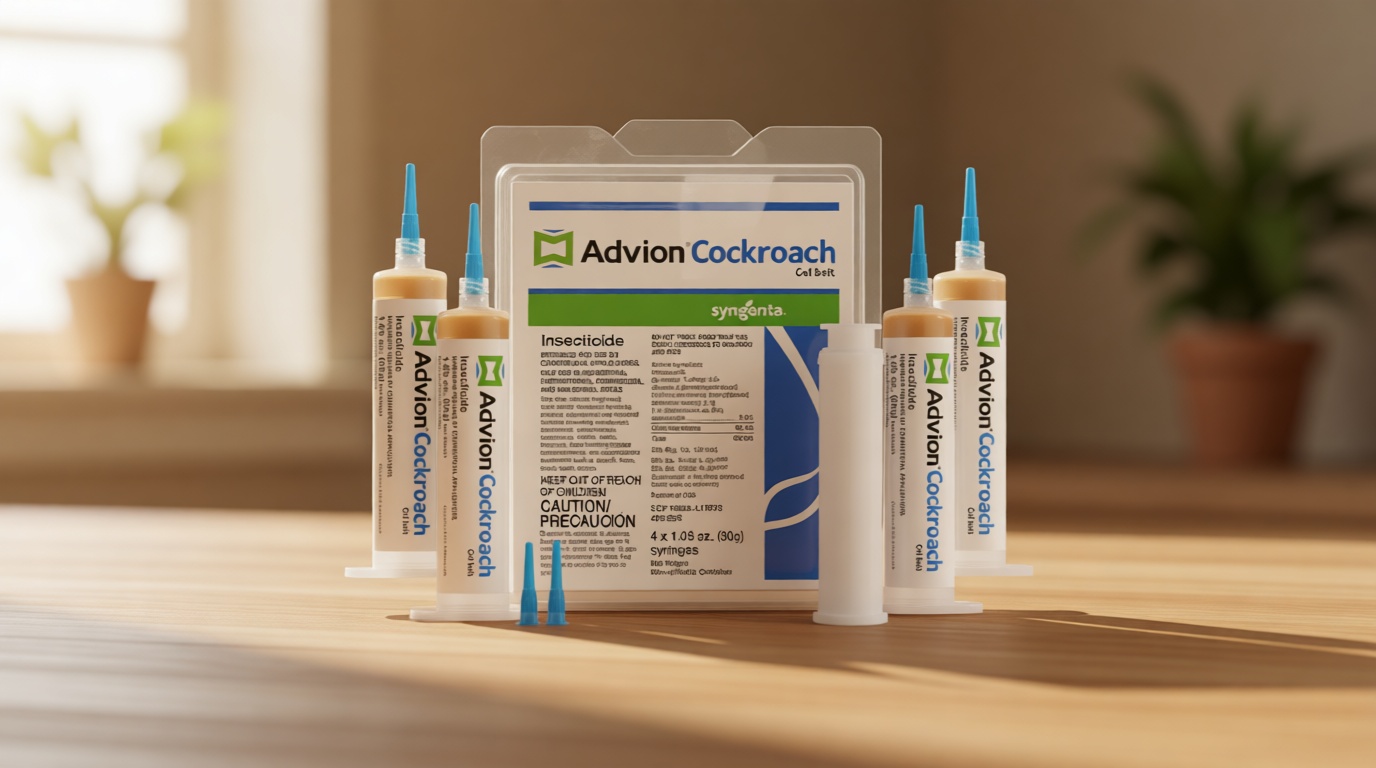 Advion Cockroach Gel Bait, 4 Tubes x 30-Grams, 1 Plunger and 2 Tips, German Roach Insect Pest Control, Indoor and Outdoor Use, Roach Killer Gel for American, German and Other Major Cockroach Species