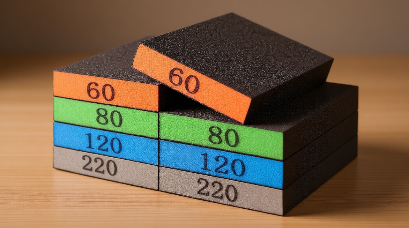 Romeda 8-Pack Sandpaper Block, Four Grits Per Pack 60/80/120/220, Washable and Reusable Handmade Sanding Sponge, Drywall Sandpaper Blocks for Wooden Drywall Sheetrock and Metal Glazing
