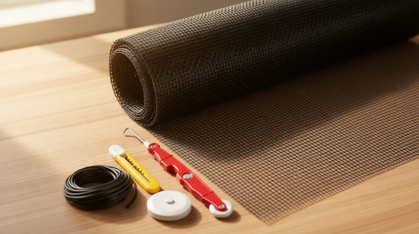 Window Screen Replacement Kit Width:48in Length:158 Fiberglass|Includes Full Set of Tools | Suitable for Windows, Screen Doors, and Courtyards | UV Resistant and Durable | Easy to Install