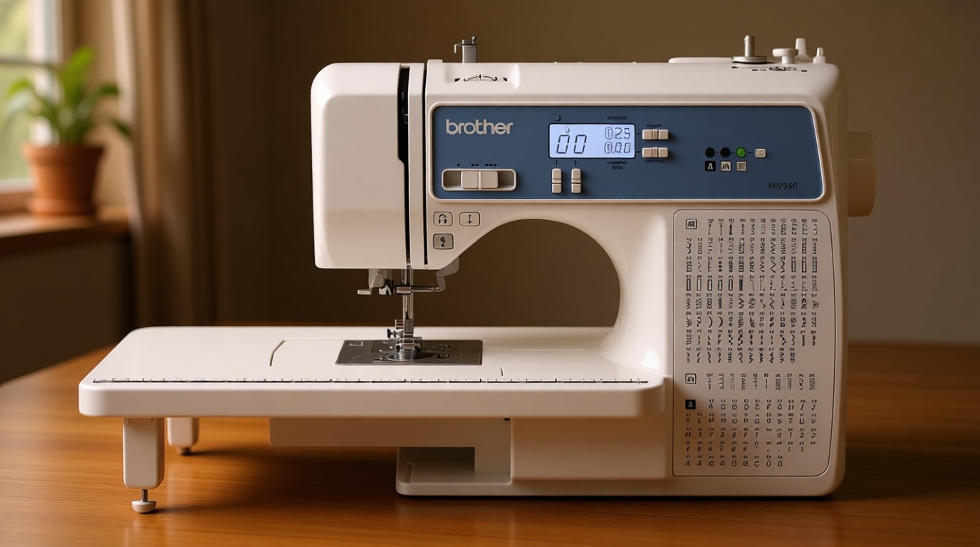 Brother XR9550 Sewing and Quilting Machine, Computerized, 165 Built-in Stitches, LCD Display, Wide Table, 8 Included Presser Feet, White
