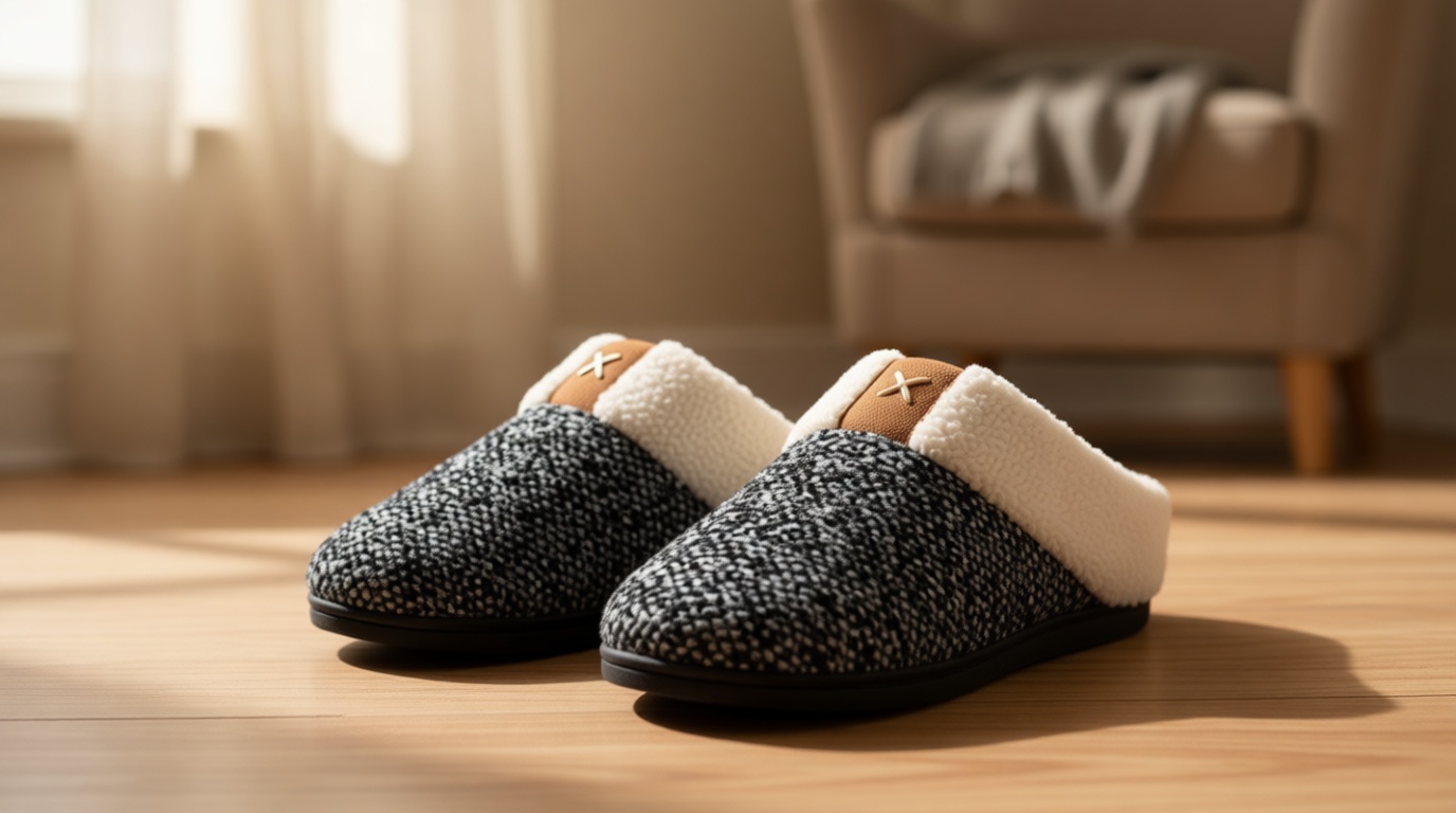 ULTRAIDEAS Women's Indoor Bedroom Slipper with Memory Foam, Gift for Women, Wool-Like House Shoe with Anti-Skid Rubber Sole for Ladies