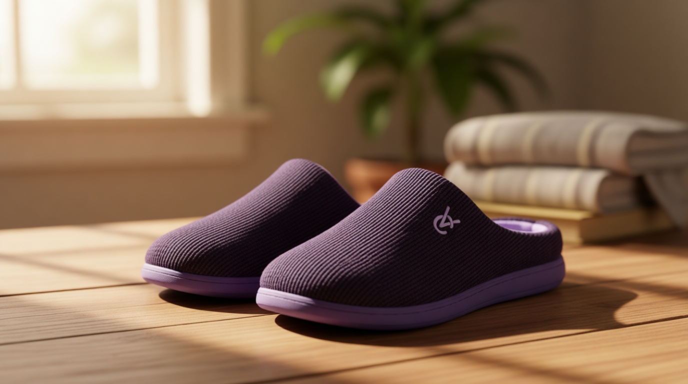 VeraCosy Women's Two-Tone Slippers Soft Comfy Knit Memory Foam Non-slip Indoor Outdoor House Shoes