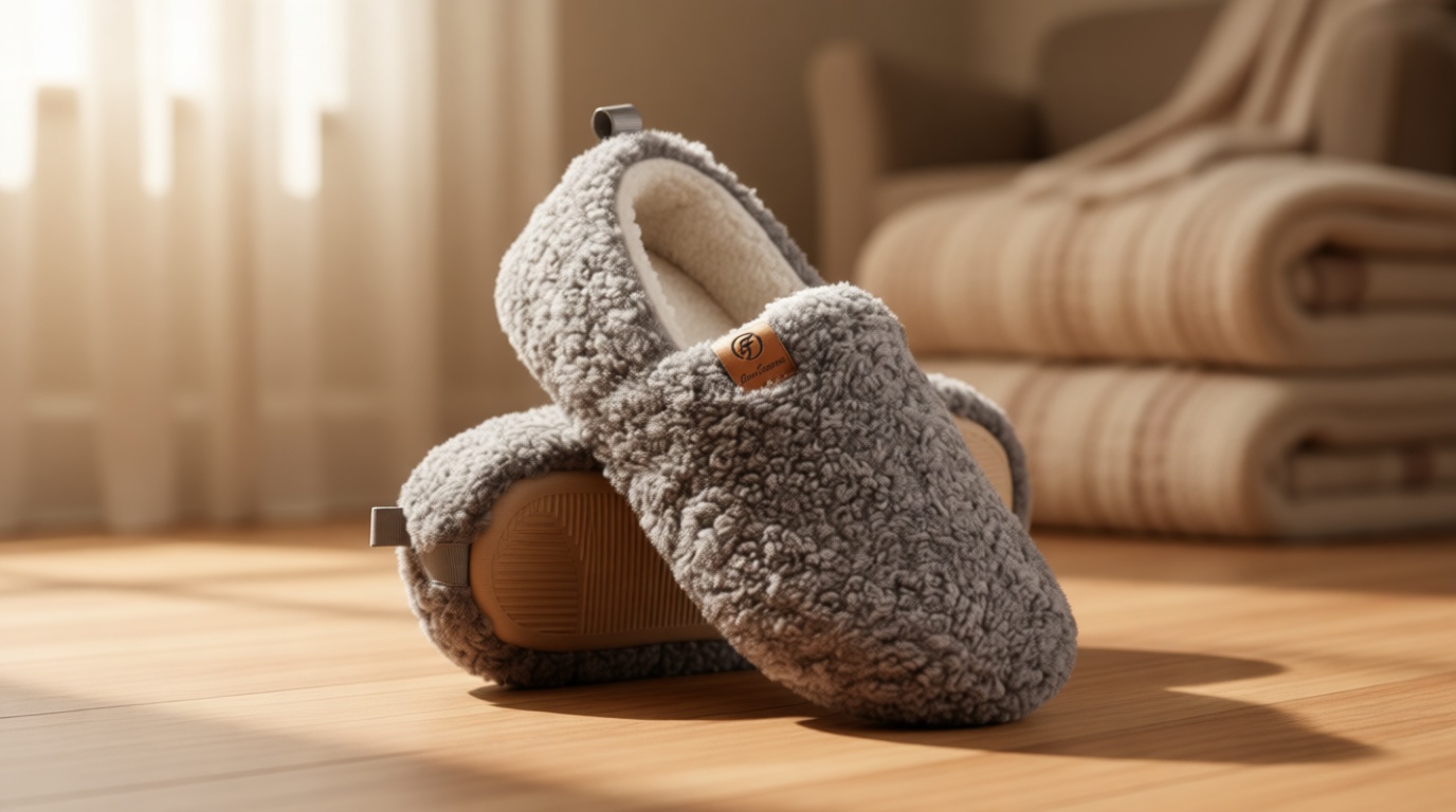 EverFoams Women’s Soft Curly Full Slippers Memory Foam Lightweight House Shoes Cozy Loafer with Polar Fleece Lining
