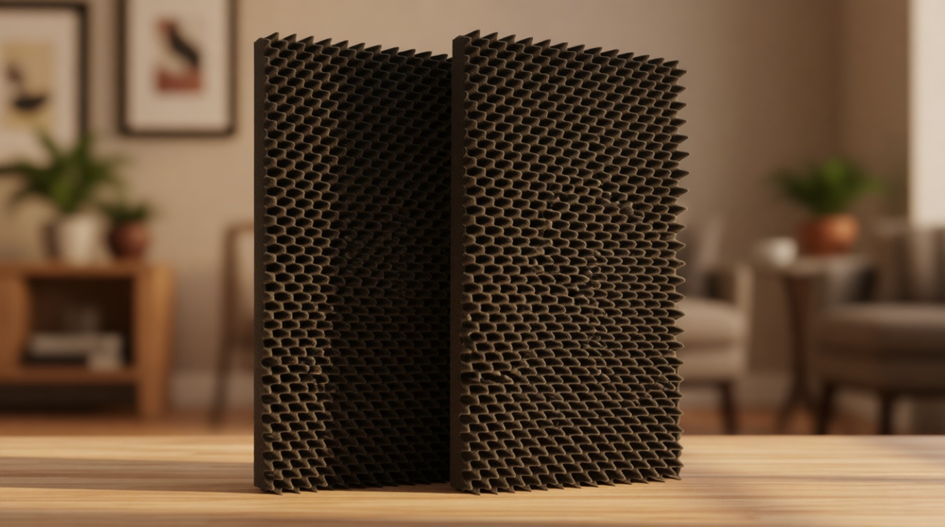 1 Pack Sound Proof Foam Panels |48"×24"×2" Quick-Recovery Soundproof Wall Panels | High Density Sound Dampening Panels for Home Studio,(Black)