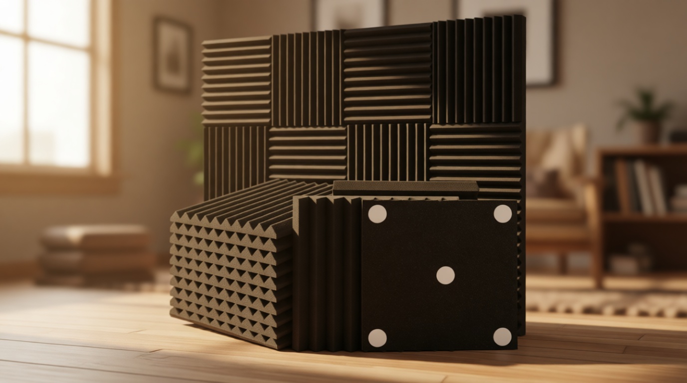 Acoustic Foam Panels Sound Absorbing 12 Pack - 1" X 12"X 12" Sound Proof Panels Noise Reducing for Walls, High Density Sound Deadening Panels Black Wedge for Studio Recording & Office & Home