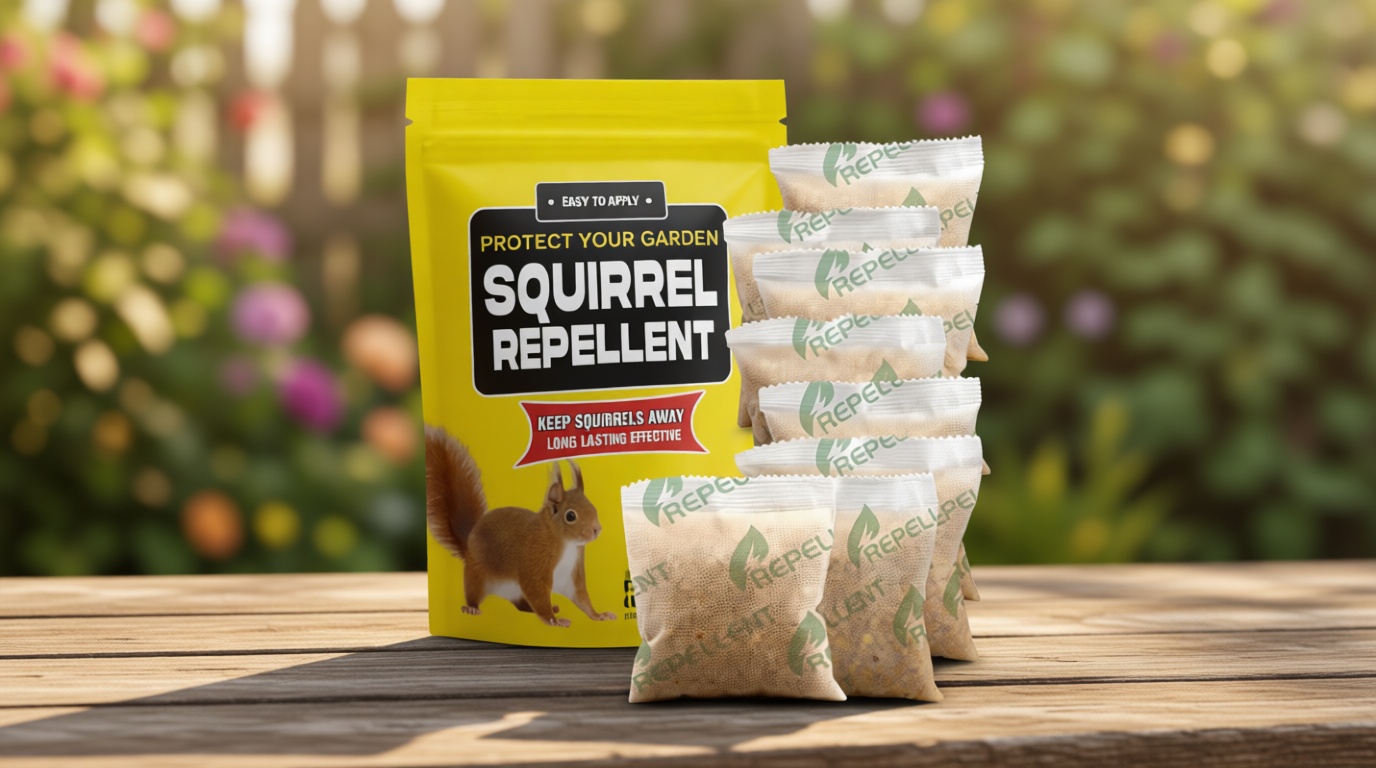 Squirrel Repellent Outdoor, Chipmunk Repellent Outdoor, Keep Squirrels Out of Potted Plants, Squirrels Repellant for Garden, Each Bag Works Up to 60 Days, Safe for People, Pets, and Plants - 8P