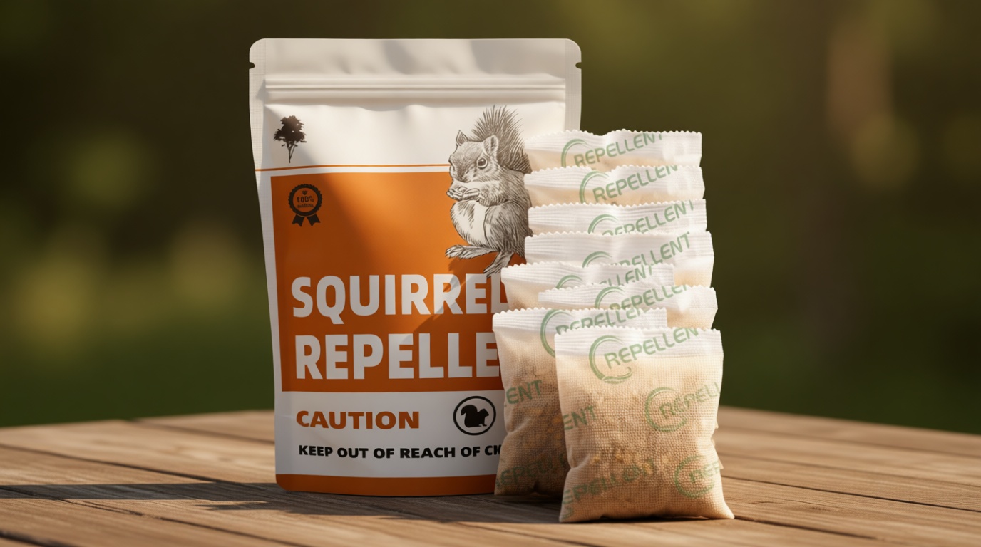 Squirrel Repellent Outdoor, Chipmunk Repellent Outdoor, Squirrel Repellent for Attic, Squirrel Deterrent for Garden, Squirrel Away, Chipmunk Deterrent Outdoor, Plant-Based Ingredients - 8Packs