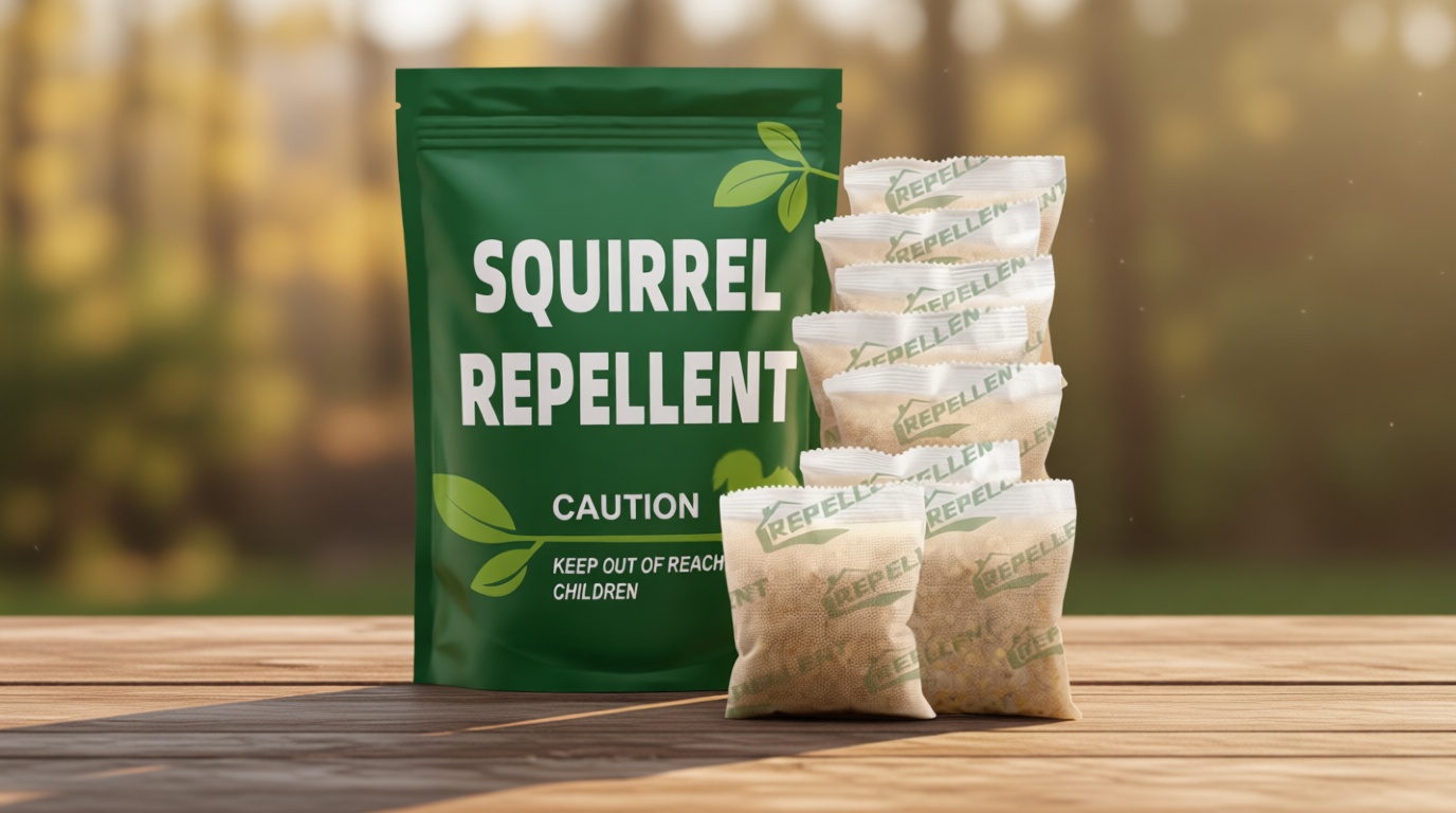 AUDQQM Squirrel Repellent Pouches, Outdoor Chipmunk Repellent, Mint Squirrel Deterrent for Attic/Garden, Keep Squirrels Away from Yard/Bird Feeders/Potted Plants, Safe for Kids & Pets-8P