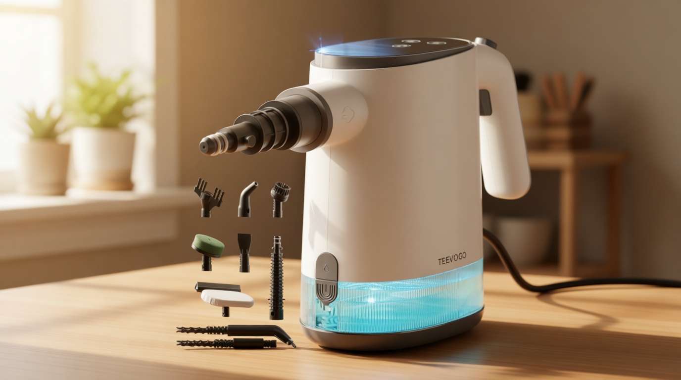 Handheld Steam Cleaner, 15s Fast Heating, Adjustable Steam, 650mL Large Water Tank, Pressurized Portable Steamer for Cleaning Home, Kitchen, Car, Bathroom, Tile, Furniture, Multi-Surface Recycled Claim Standard Blended