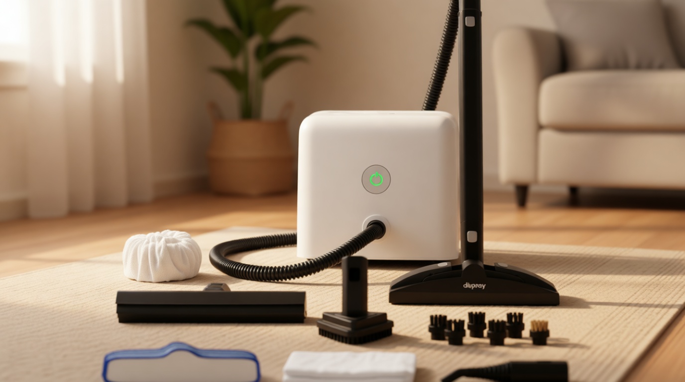 Dupray Neat Steam Cleaner with 17-Piece Kit - Powerful, Chemical-Free Cleaning for Floors, Cars, Tiles, Upholstery, Kitchen, Bathroom Grout, Carpets & More - Kills up to 99.9% of Bacteria & Viruses *