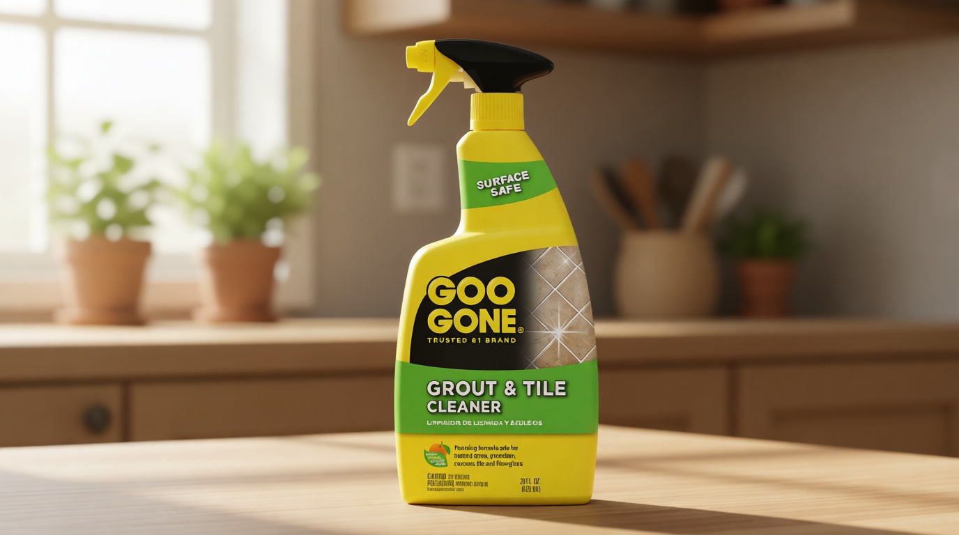 Goo Gone Grout & Tile Cleaner - 28 Ounce - Removes Tough Stains Dirt Caused By Mold Mildew Soap Scum and Hard Water Staining - Safe on Tile Ceramic Porcelain U.S. EPA Safer Choice