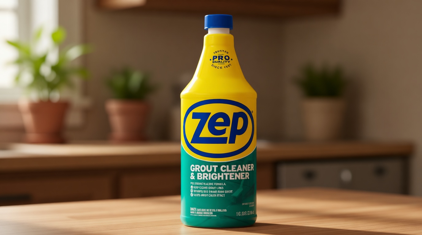 Zep Grout Cleaner and Brightener - 32 Ounce (1 Bottle) - ZU104632 - Deep Cleaning Formula Removes Old Stains From Grout