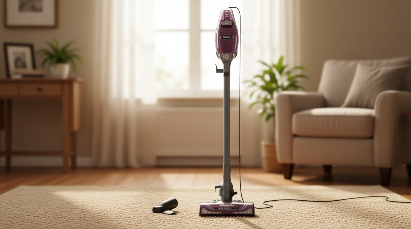 Shark HV322 Rocket Pet Plus Corded Stick Vacuum with LED Headlights, XL Dust Cup, Lightweight, Perfect for Pet Hair Pickup, Converts to a Hand Vacuum, with (2) Pet Attachments, Bordeaux/Silver
