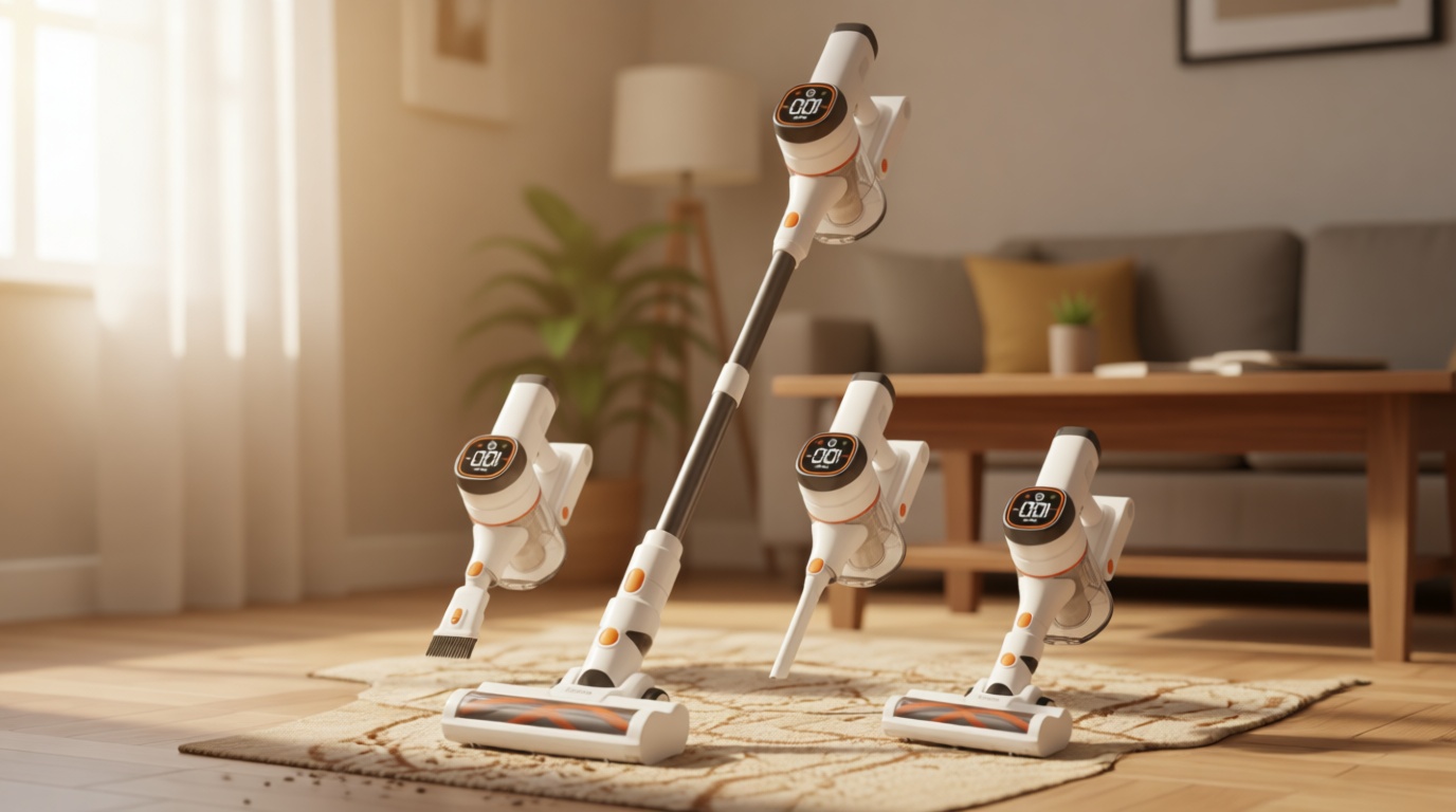Tikom V500 Cordless Vacuum Cleaner for Home, 40000Pa/450W Stick Vacuum with LED Touch Screen, Charging Wall Dock, Anti-Tangle, Lightweight Handheld Vacuum for Pet Hair, Hard Floor, Carpet